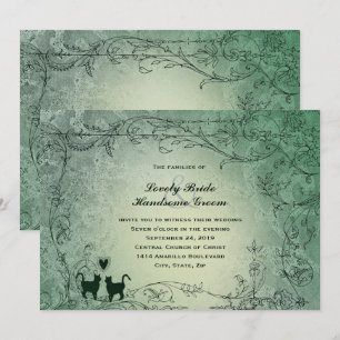 Invitation Mariage vert vif organisé par les Amoureux de les