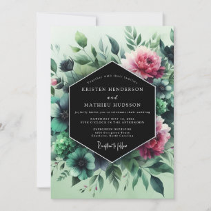 Invitation Mariage Vesper Fuchsia Émeraude