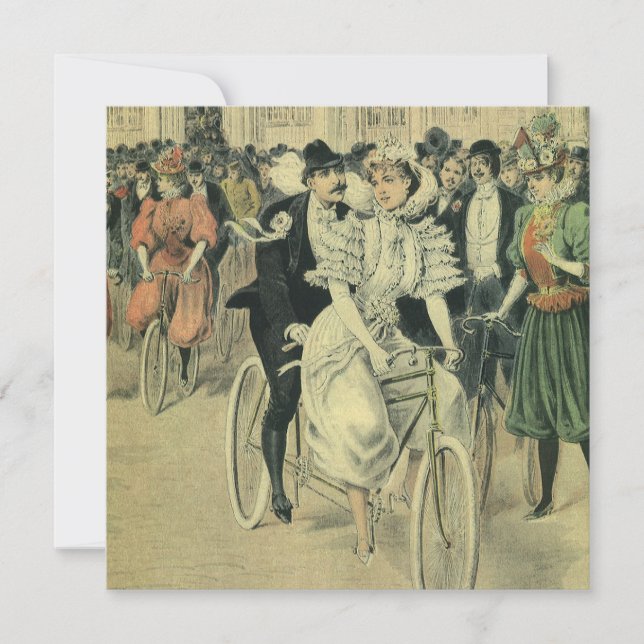 Invitation Mariage Victorien de la Mariée et du Marié, Date à (Devant)