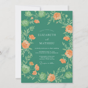 Invitation Mariage Vigne Abricot Jade
