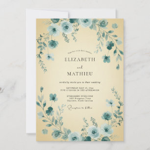 Invitation Mariage Vigne Acier Beurre