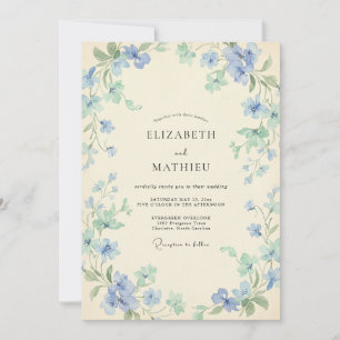 Invitation Mariage Vigne Menthe Céruléen
