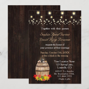 Invitation Mariage Vignoble en barrique automne Folithe