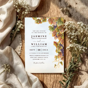 Invitation Mariage vignoble romantique élégant rustique QR Co