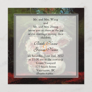 Invitation mariage vintage à fleurs, Van Gogh