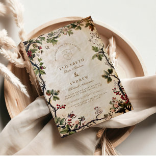 Invitation Mariage Vintage aux Baies de la Forêt