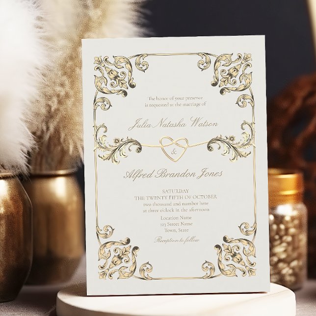 Invitation Mariage vintage baroque (Créateur téléchargé)