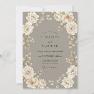 Invitation Mariage Vintage Champignon Raffiné