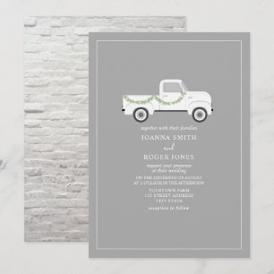 Invitation Mariage Vintage de camion blanc