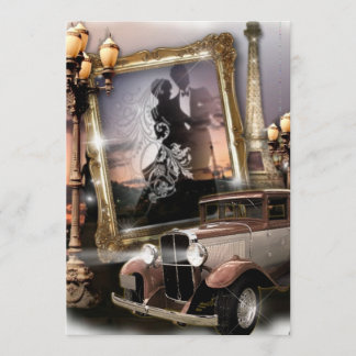 Invitation Mariage Vintage de gangsters damassés