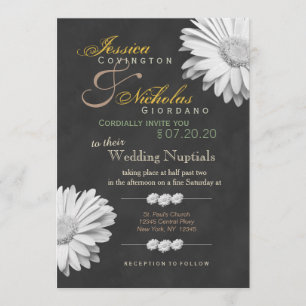 Invitation Mariage Vintage de Gerbera Floral
