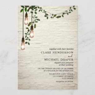 Invitation Mariage vintage de la Garland botanique