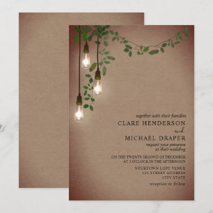 Invitation Mariage vintage de la Garland botanique