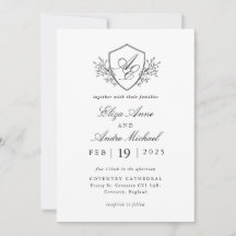 Mariage vintage de monogramme noir et blanc