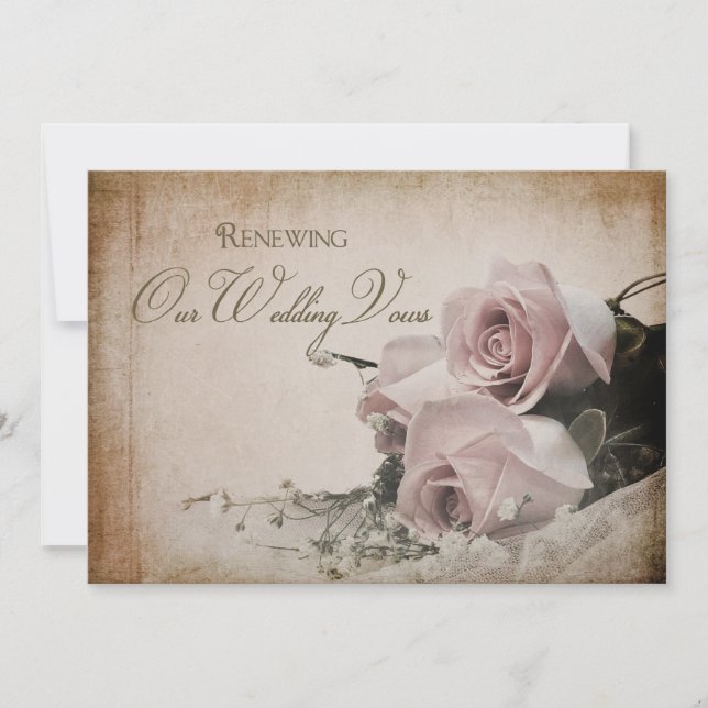 Invitation Mariage - vintage - Élégant (Devant)