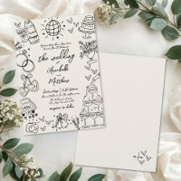 Mariage Vintage Fantaisiste Dessiné à la Main
