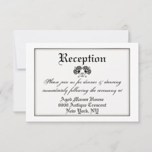 Invitation Mariage vintage formel noir blanc