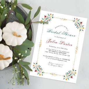 Invitation Mariage Vintage Géométrique Motif Classique Shower