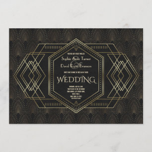 Invitation Mariage vintage Gold Great Gatsby