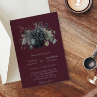 Mariage vintage gothique foncé Floral Bourgogne