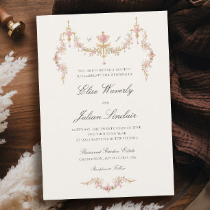 Invitation Mariage Vintage Jardin Château Douce Touche de Ros
