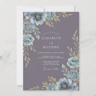 Invitation Mariage Vintage Lavande Poussiéreuse Humeur