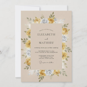 Invitation Mariage Vintage Luxuriant Moutarde