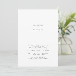 Invitation Mariage Vintage noir blanc minimaliste
