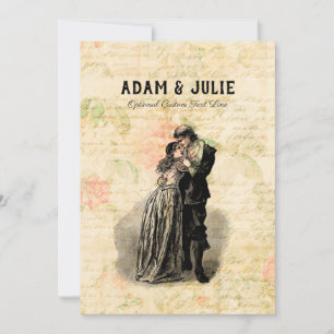 Invitation Mariage Vintage Personnalisable Couple Ancien Styl