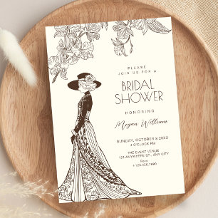 Invitation Mariage vintage romantique tenue de shower