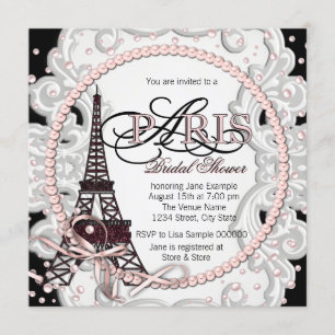 Invitation Mariage Vintage Rose Paris