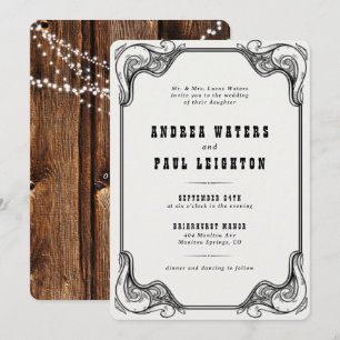 Invitation Mariage vintage rustique élégant