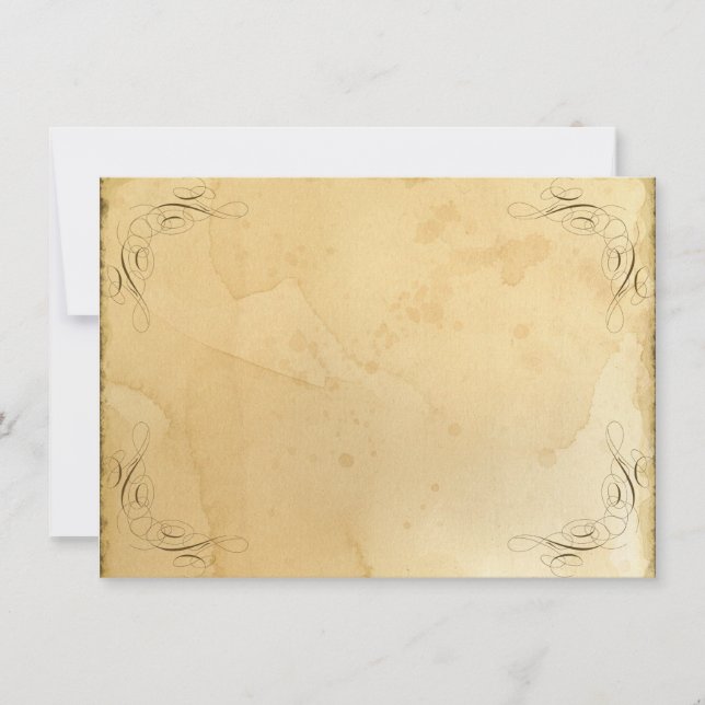 Invitation Mariage Vintage Tache de Thé 1 - Noms des Numéros  (Devant)