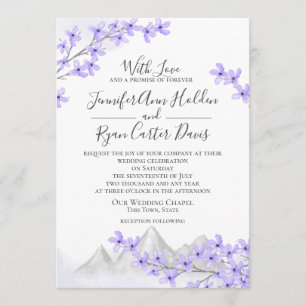 Invitation Mariage violet de la montagne Lilac