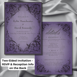 Invitation Mariage Violet Jusqu'à la Mort Chauve-Souris Vinta
