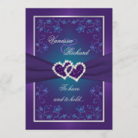 Mariage | Violet, Turquoise | Floral | Coeurs FAUX