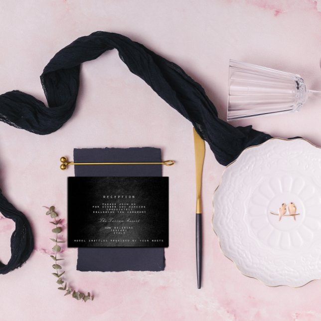 Invitation Mariage Vip Réception Automne Noir Glamour (Black Glam Fall Autumn Vip Wedding Reception Invitation )