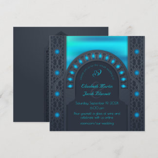Invitation Mariage virtuel bleu d'Archway marocain
