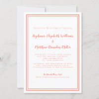 Mariage virtuel Coral et minimaliste blanc en lign