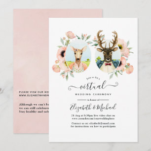 Invitation Mariage Virtuel de Cerfs de la Forêt Enchantée