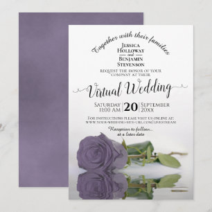 Invitation Mariage virtuel élégant Lilac ou Dusty Purple Rose