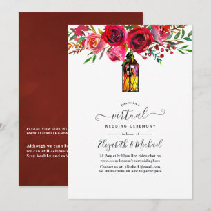 Invitation Mariage virtuel en ligne de la lanterne Florale d'
