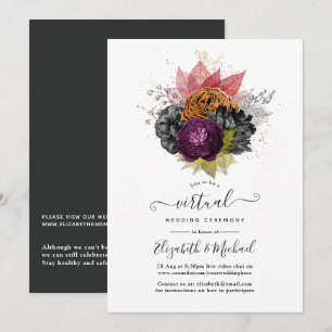 Invitation Mariage Virtuel en Ligne Floral Automnal Vintage