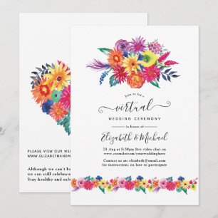 Invitation Mariage Virtuel en Ligne Floral Fiesta