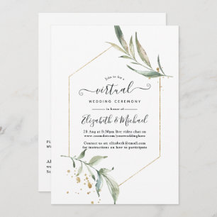 Invitation Mariage virtuel en ligne Géométrique en ligne simp