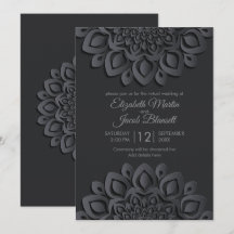 Mariage virtuel Mandala Black Papercut