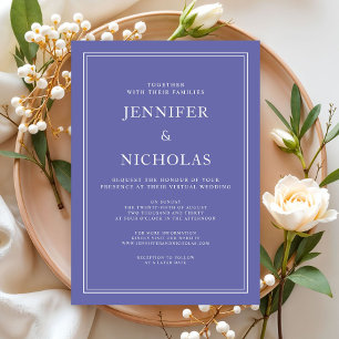 Invitation Mariage virtuel moderne élégant formel violet