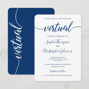 Invitation Mariage VIRTUEL personnalisé Royal Blue Chic