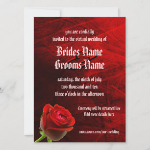 Invitation Mariage virtuel Rose gothique