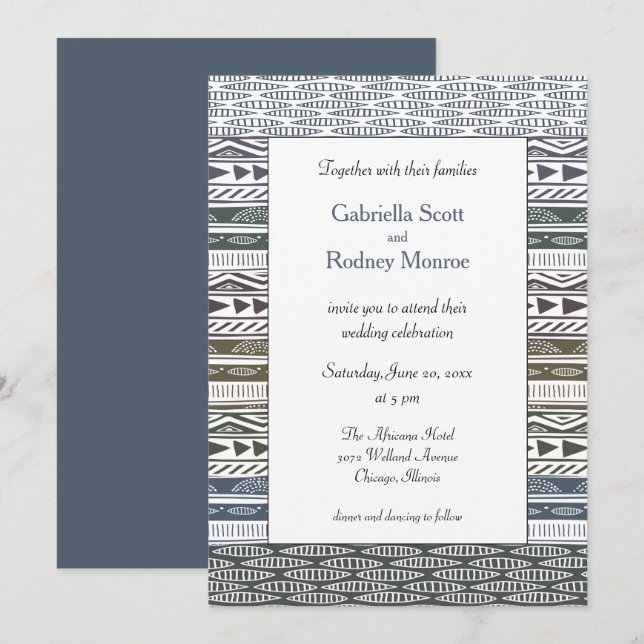 Invitation Mariage Viva Africa (Devant / Derrière)